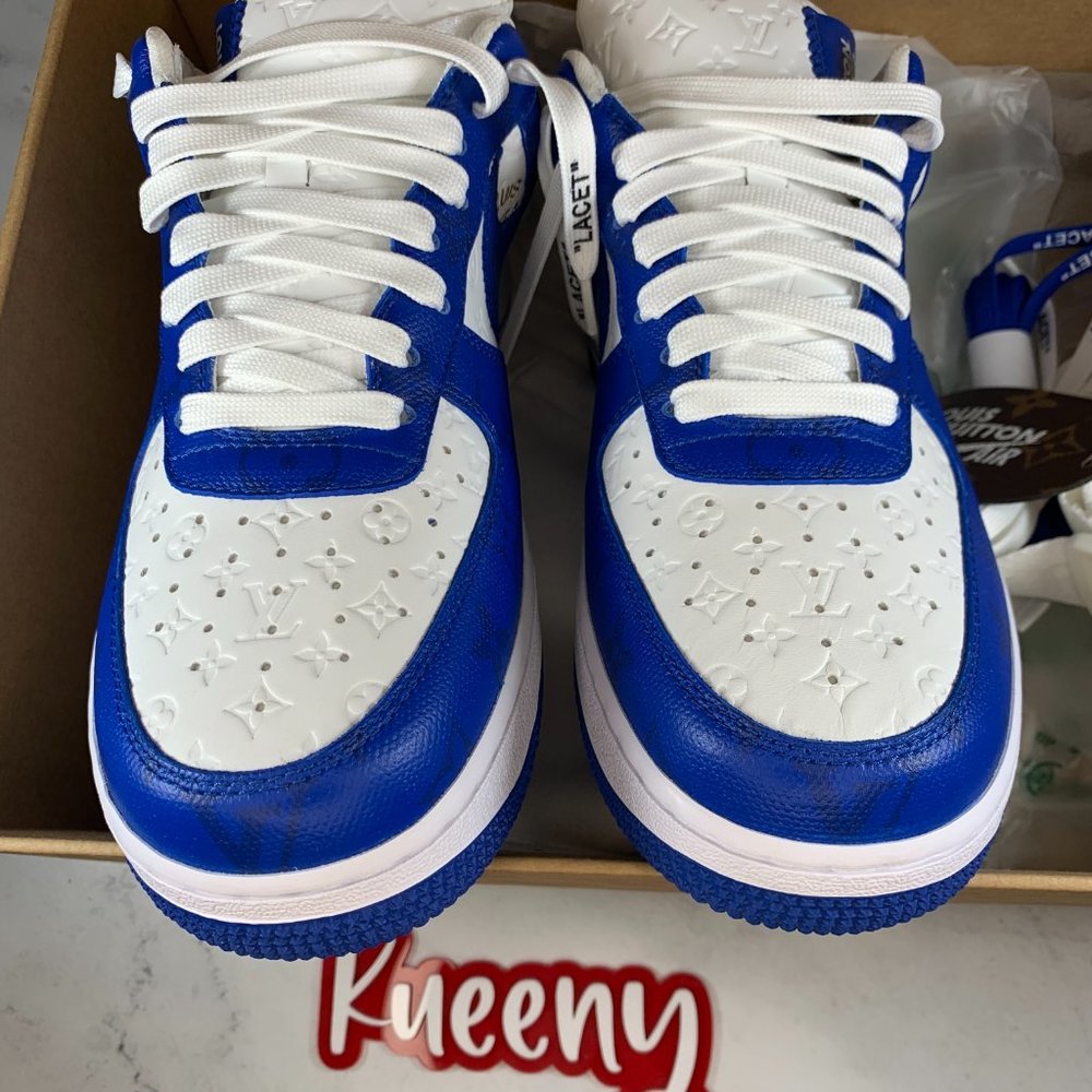 Nike X Louis Vuitton Air Force 1 Monogram Sneakers Men 8 Virgil Abloh 2022 AF1 - Picture 4 of 17